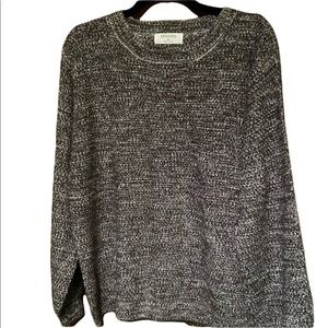 NWOT Zenana Crewneck Sweater size M Dark brown/black with white